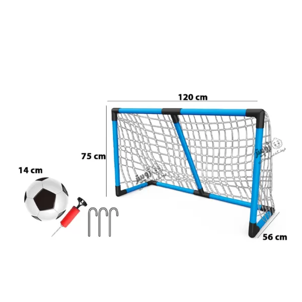 دروازه فوتبال با توپ و تلمبه