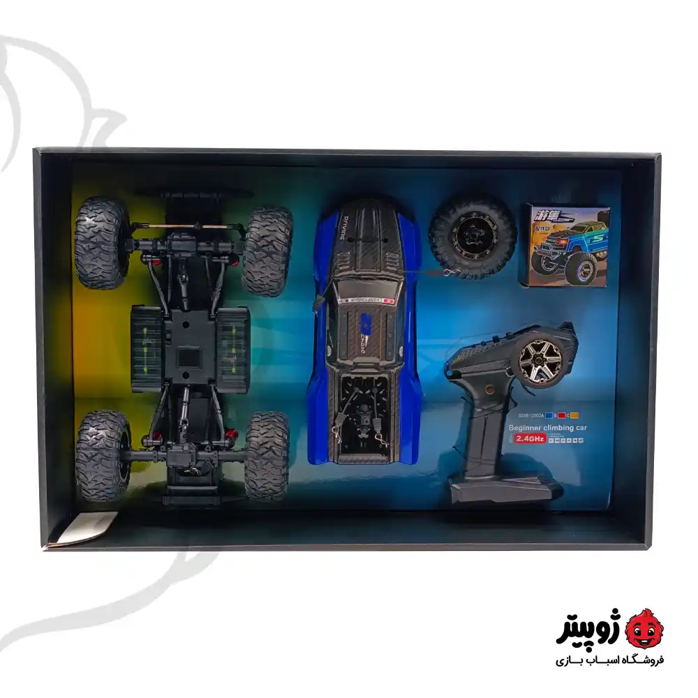 ماشین کنترلی آفرودی مونتاژی مسابقه ای (2) ماشین کنترلی آفرودی مونتاژی مسابقهای با چرخهای مقاوم و بدنه قابل مونتاژ